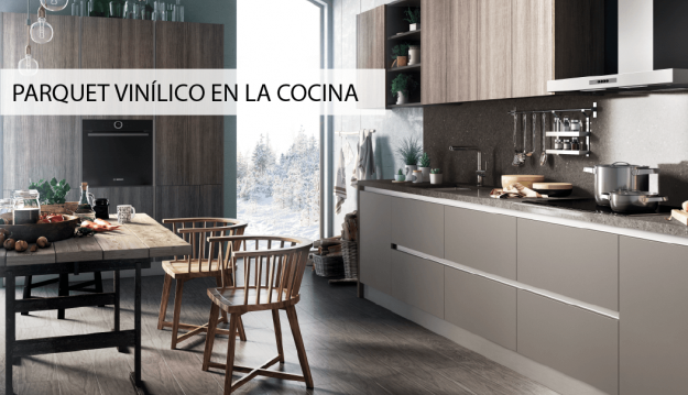 Suelo de parquet vinílico en la cocina